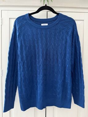 Croft & Barrow Royal Blue Cable Crewneck Sweater - Women’s Sz Medium